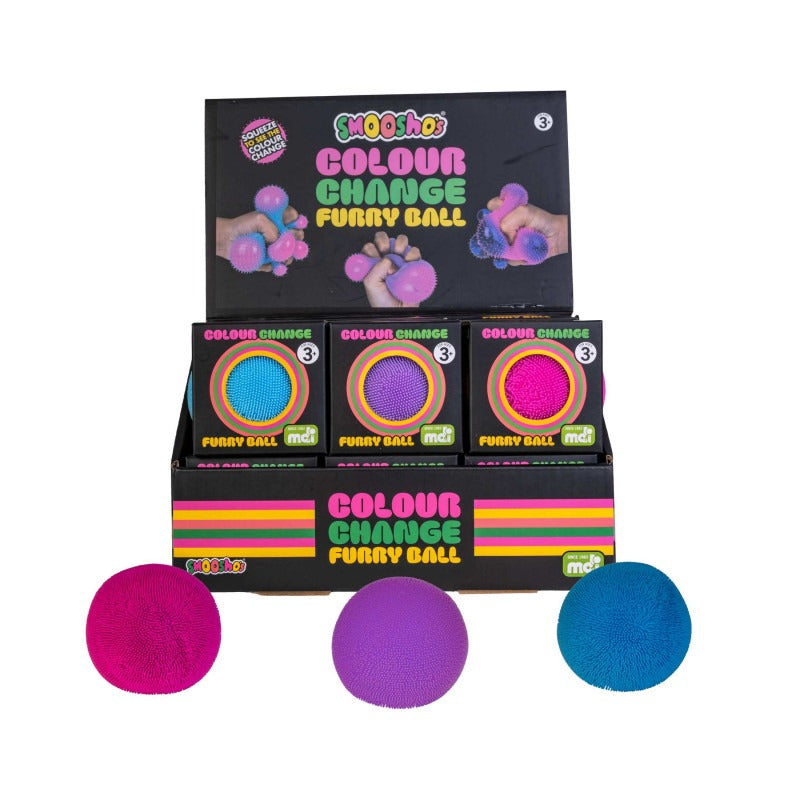 Smoosho's Colour Change Furry Ball soft furry colour changing squishy sensory toy