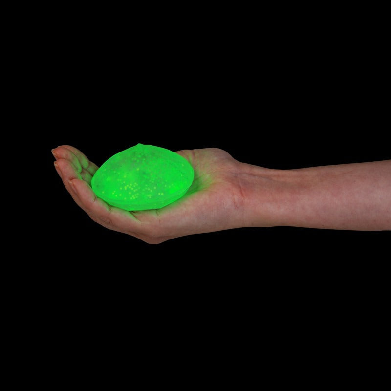 Smoosho's Glow-in-the-dark Diamond squishy toy glowing in the dark