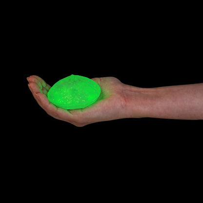 Smoosho's Glow-in-the-dark Diamond squishy toy glowing in the dark