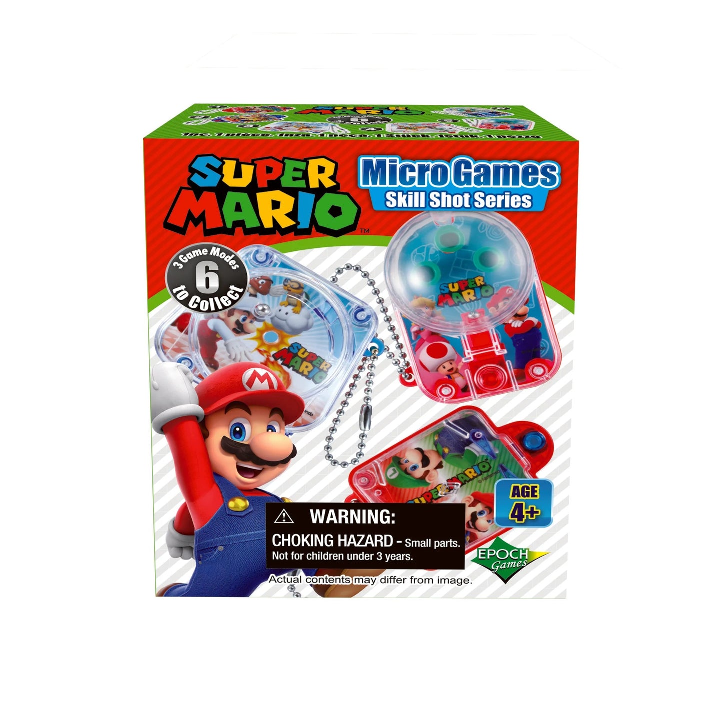 Super Mario Micro Games Skill Shot Series blind box, official Nintendo collectible portable mechanical mini skill ball game keychain retail packaging