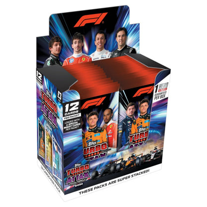 Topps Formula 1 F1 Turbo Attax 2026 Booster Box with 24 packs and 288 trading cards