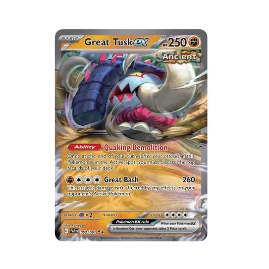 POKEMON Great Tusk ex (053/091) [Scarlet & Violet: Paldean Fates]