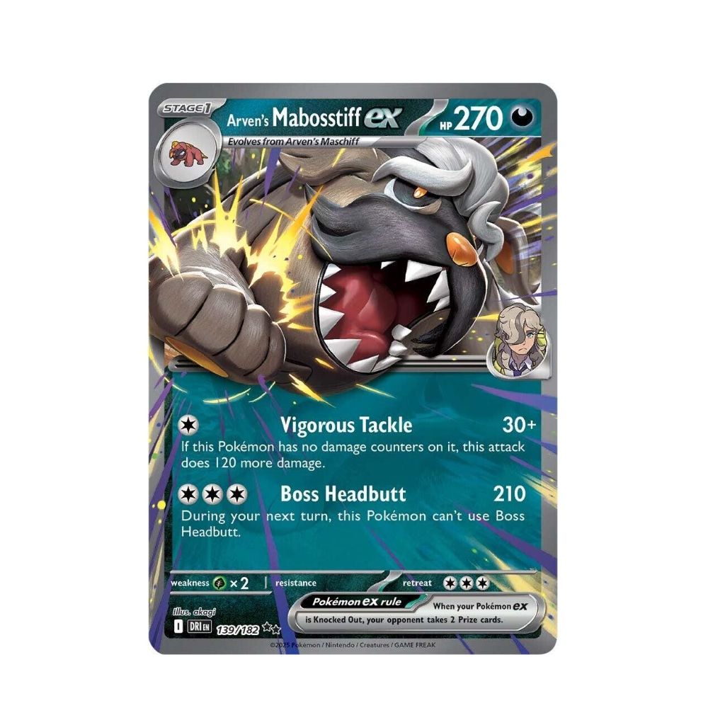 POKEMON Arven's Mabosstiff ex (139/182) [Scarlet & Violet: Destined Rivals]