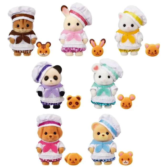 Sylvanian Families - Lively Baby Bakery Chef 7 Doll Figure Set