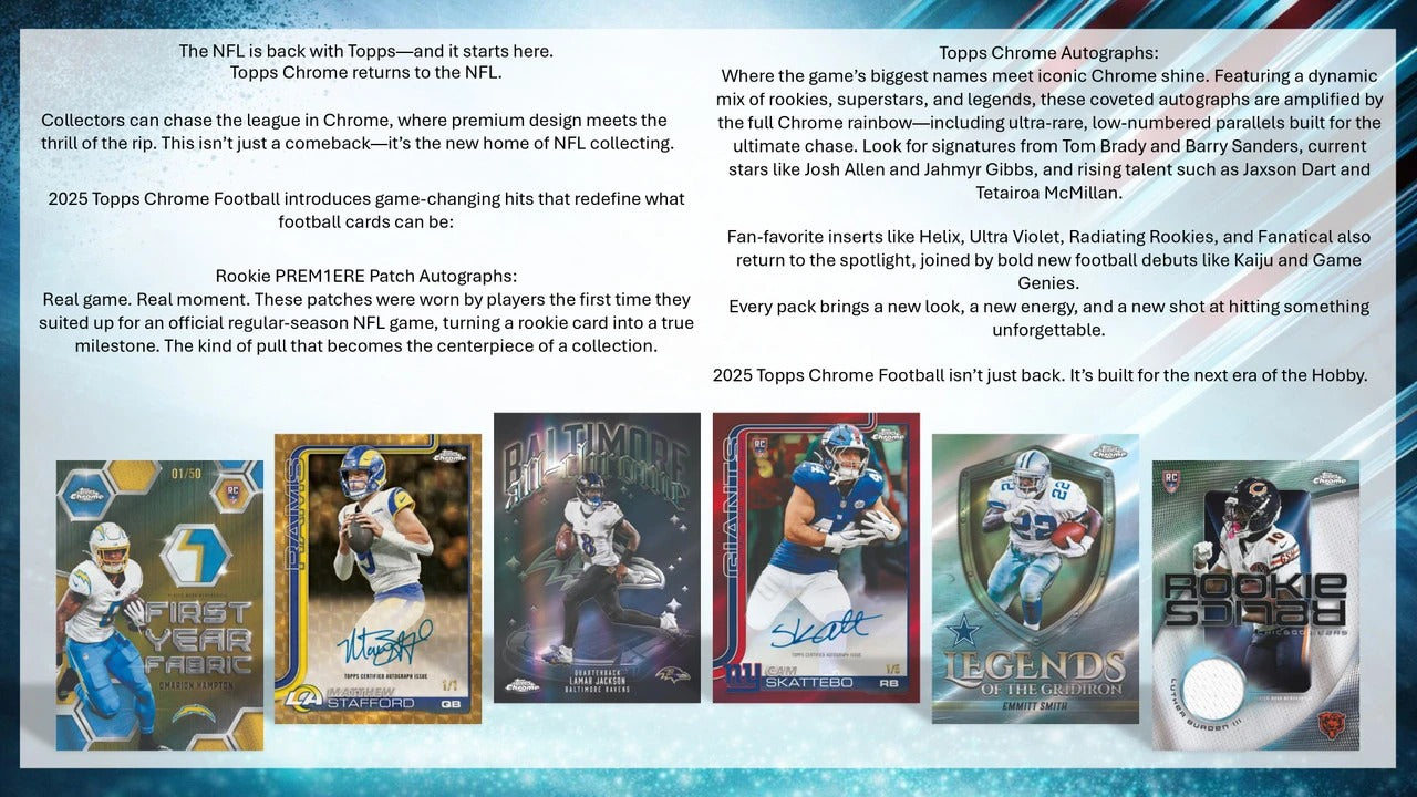 Topps 2025 NFL Chrome Football Value Box