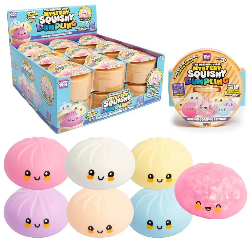 Crazy Fun - Mystery Squishy Pink Holographic Dumpling Blind Box