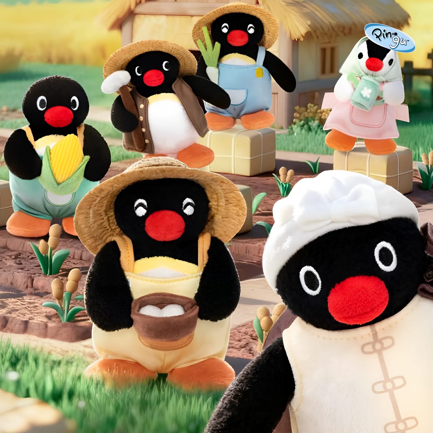 Pingu Happy Farm Series Plush Charm Blind Box