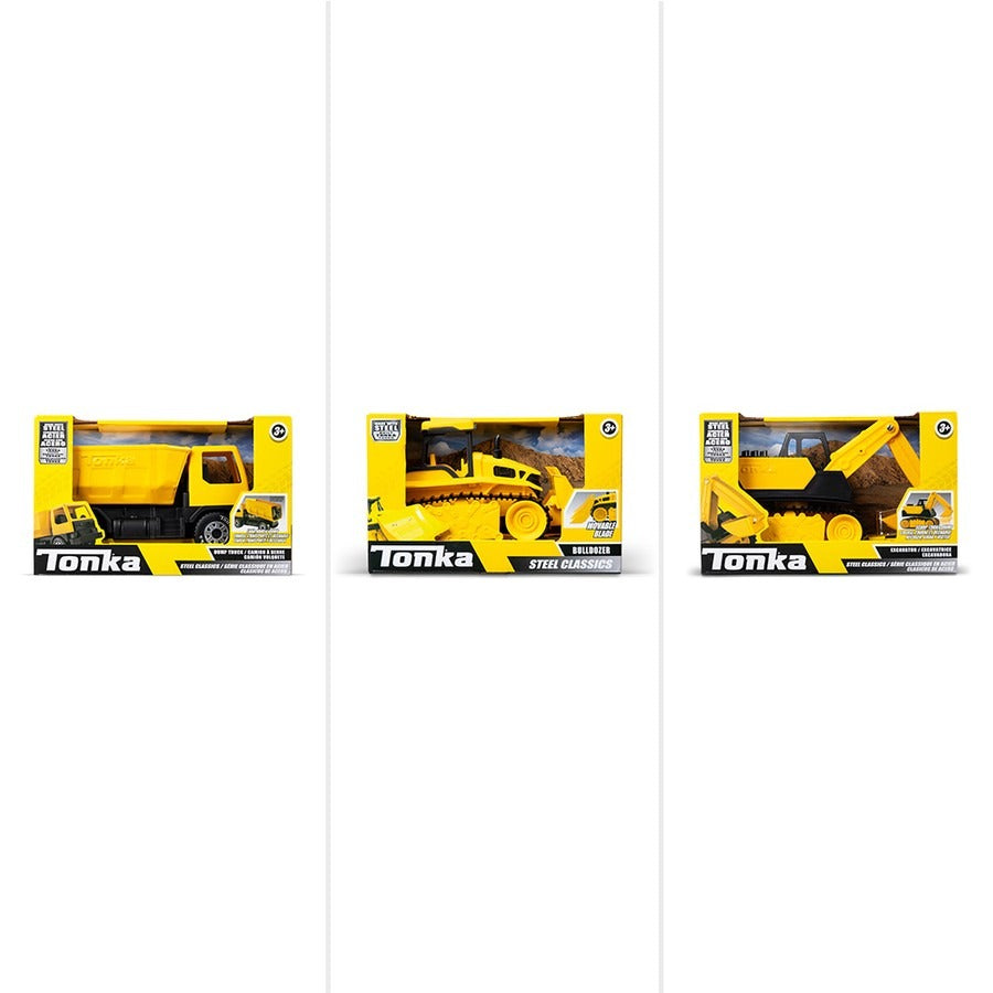 Tonka - Steel Classics Assortment 1:32 (Dump Truck, Bulldozer, Excavator)