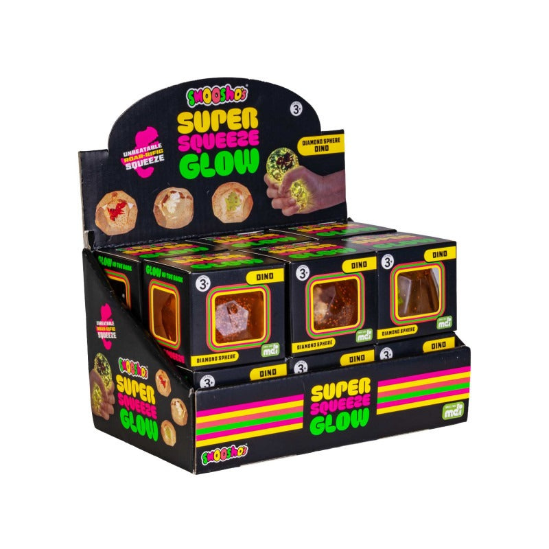 Smoosho's - Super Squeeze Diamond Sphere Glow in the Dark Dino