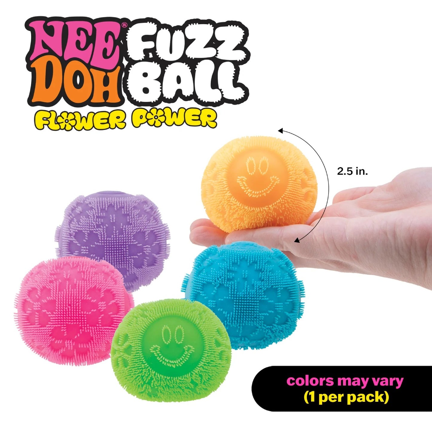 NeeDoh Schylling - Fuzz Ball Flower Power