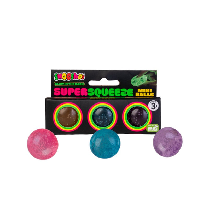 Smoosho's - Super Squeeze Glow in the Dark Mini Balls Set of 3
