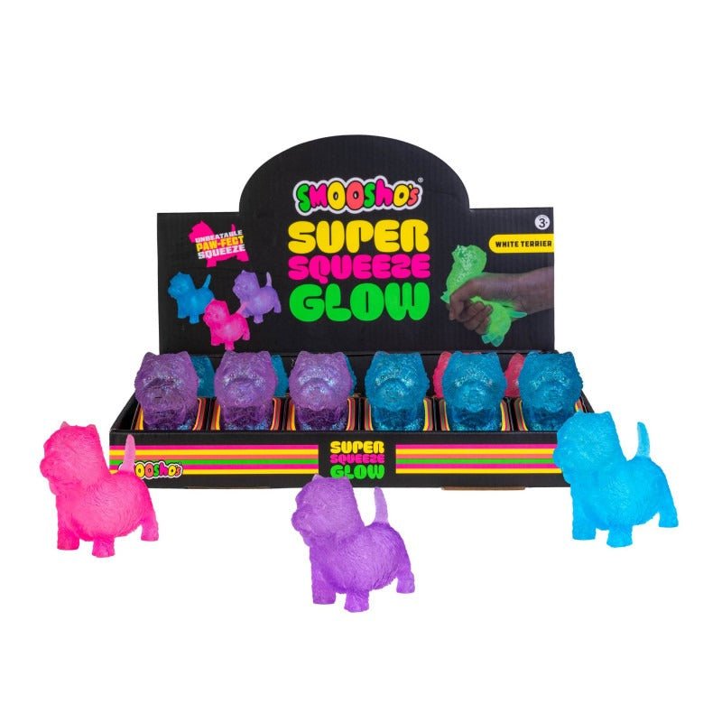 Smoosho's - Super Squeeze Glow-in-the-dark White Terrier