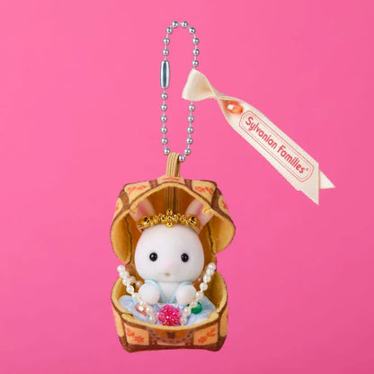 Sylvanian Families - Keychain White Rabbit Baby Sitting Treasure chest