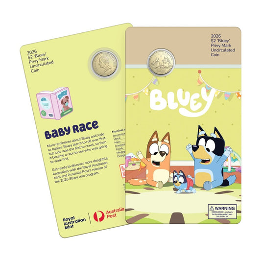 RAM x Australia Post - 2026 Bluey $2 Privy Mark Coin Series(Baby Race Design)