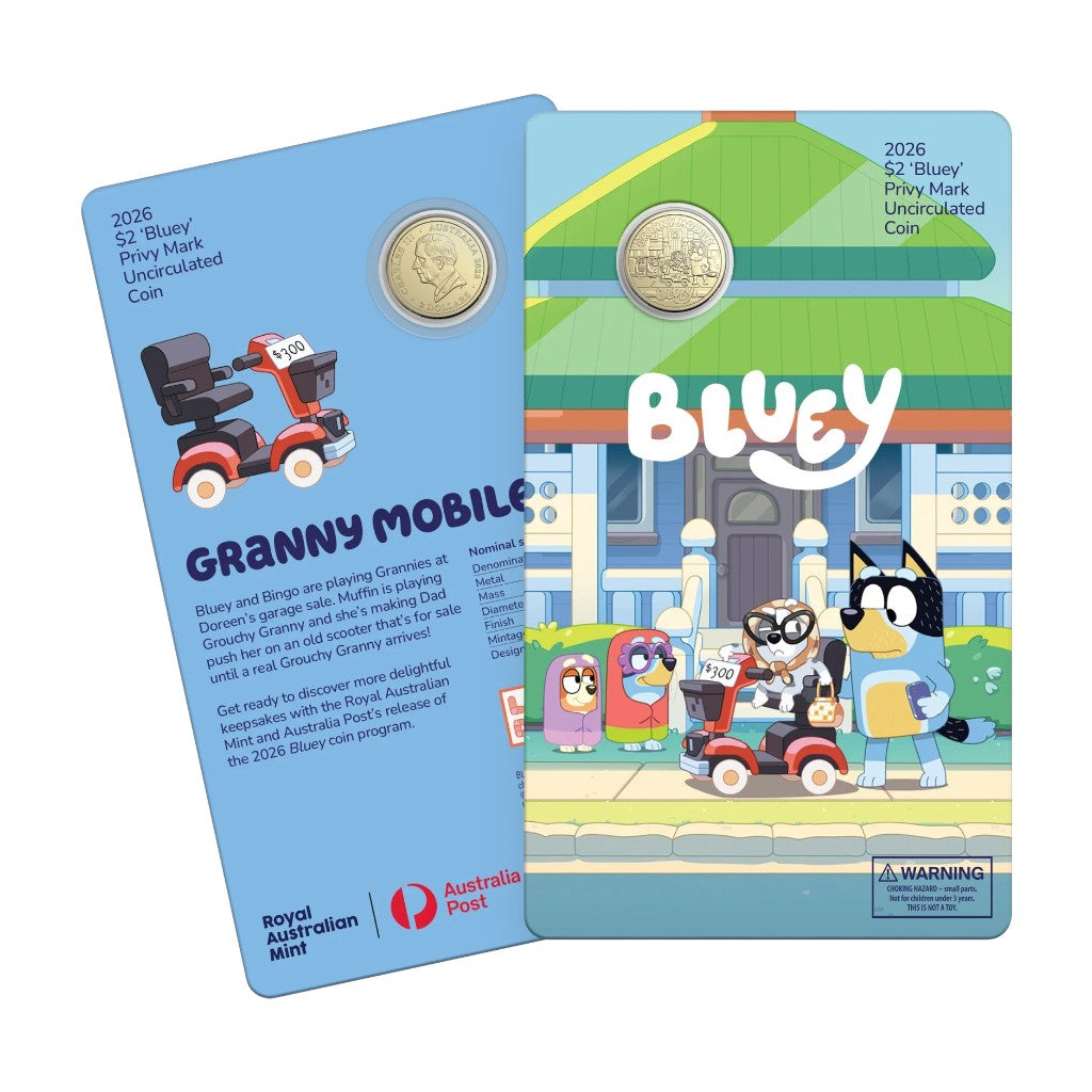 RAM x Australia Post - 2026 Bluey $2 Privy Mark Coin Series(Granny Mobile Design)