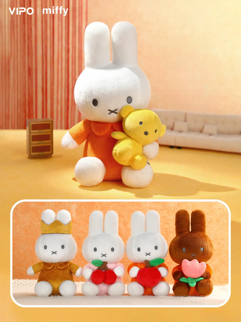 VIPO x Miffy Hug Series Plush Doll (Miffy Doll Cherry)
