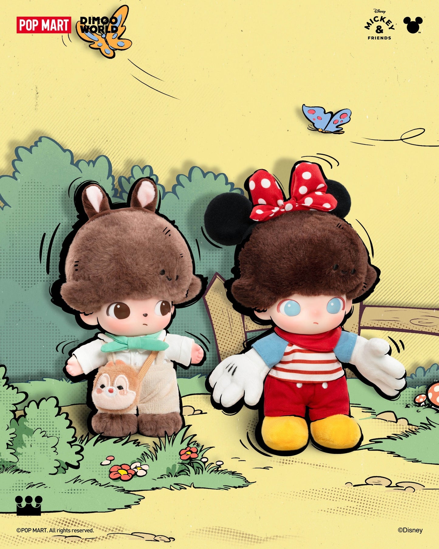 POP MART DIMOO World x Disney Series Vinyl Plush Keychain Blind Box