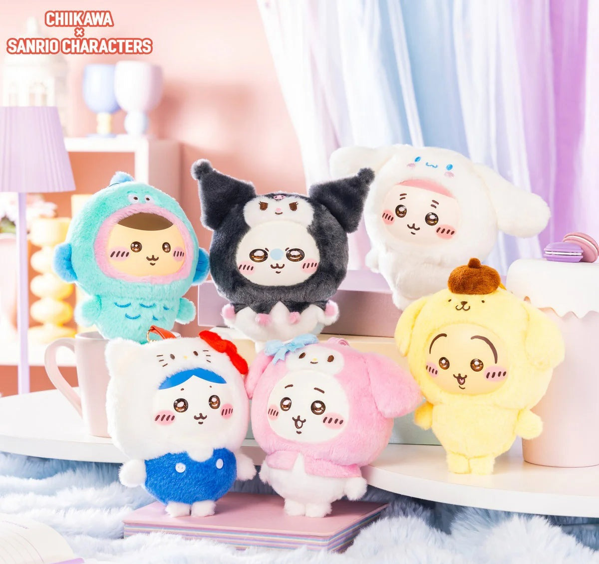 Chiikawa Kiramekko x Sanrio Series Vinyl Plush Keychains