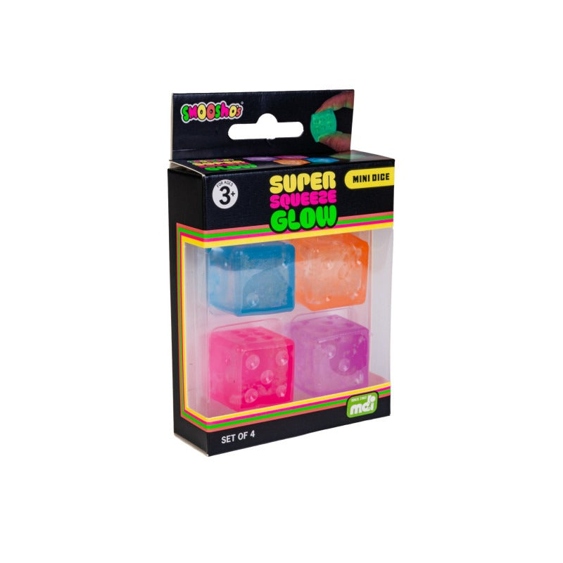 Smoosho's - Mini Dice GID Super Squeeze Set of 4