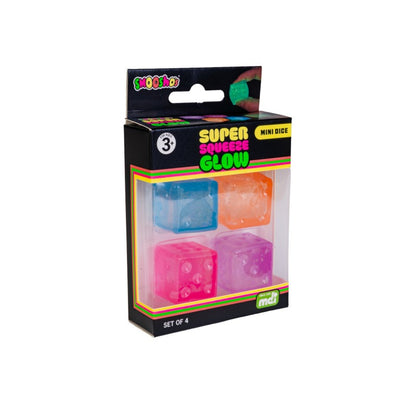 Smoosho's - Mini Dice GID Super Squeeze Set of 4