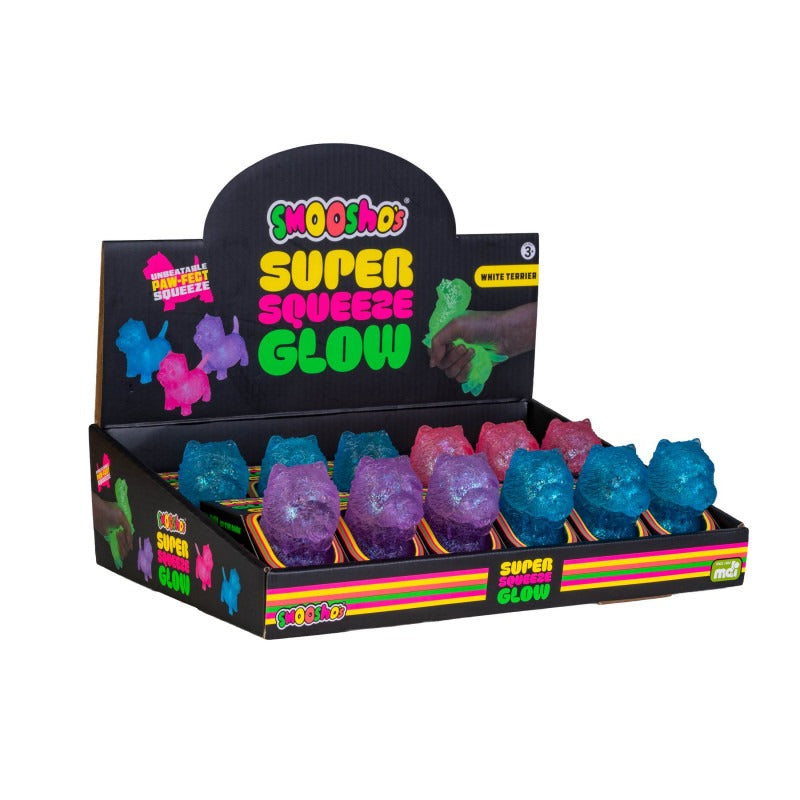 Smoosho's - Super Squeeze Glow-in-the-dark White Terrier