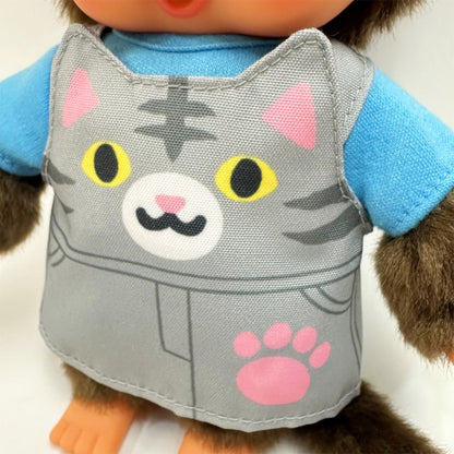 Monchhichi - S Size Animal Dress Grey Kitten Girl