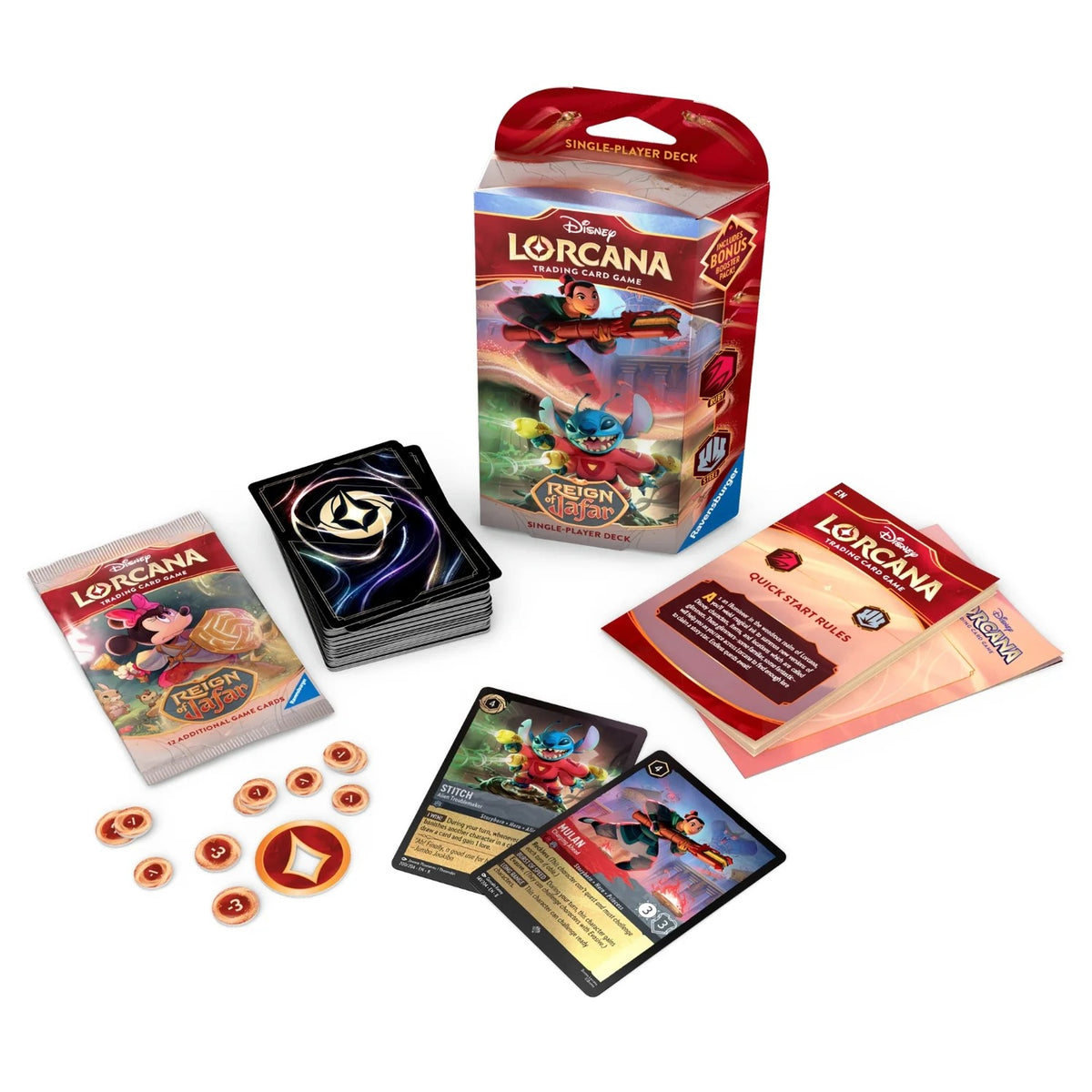 Disney Lorcana TCG: S8 Reign of Jafar Single-Player Deck - Ruby & Steel
