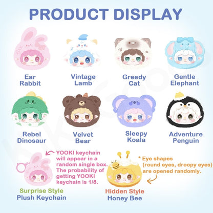 Yalli Studio - YOOKI First Generation Cute Mix Pass Series Plush Blind Box
