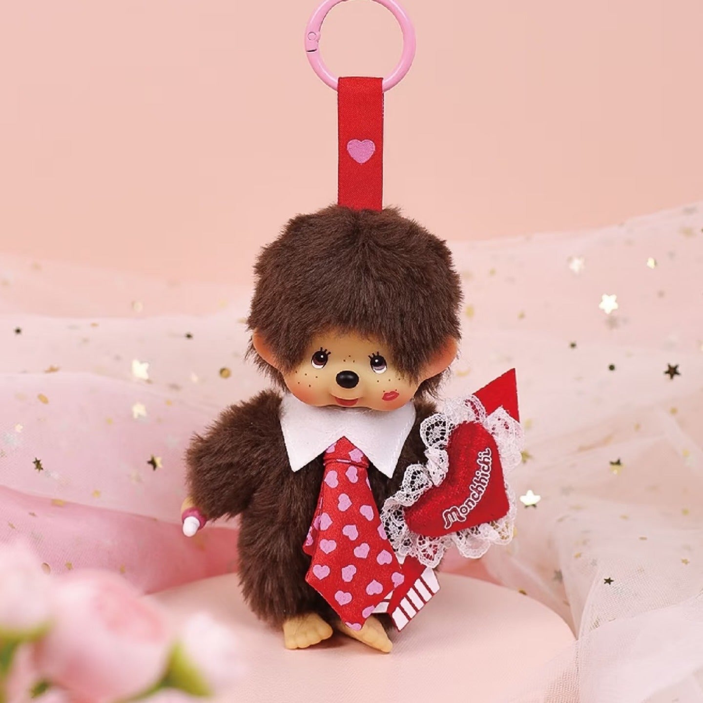 Monchhichi - Heart & Kiss XOXO Boy Keychain