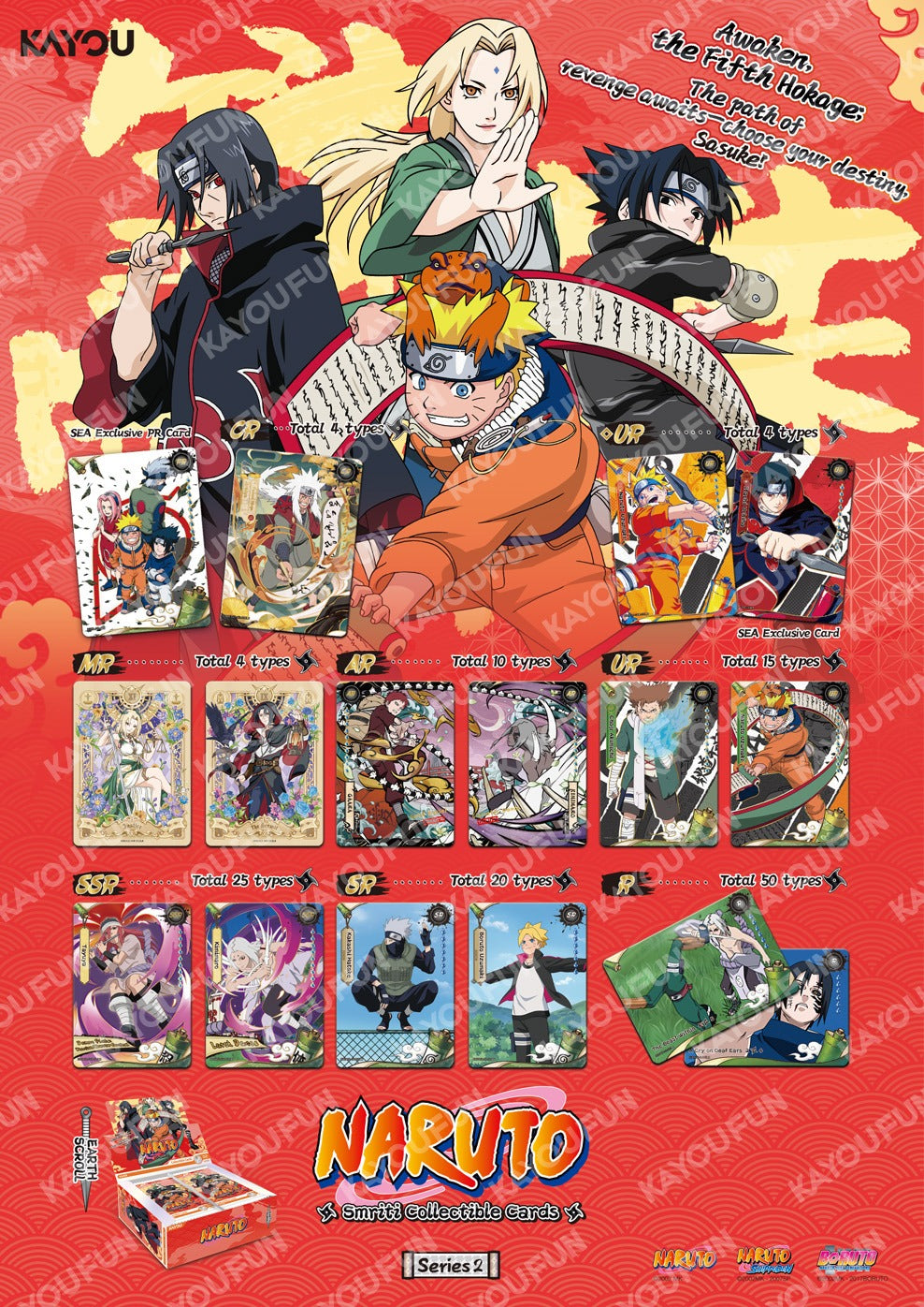 KAYOU - Naruto Smriti Earth Scroll Series 2 Trading Cards Booster Pack