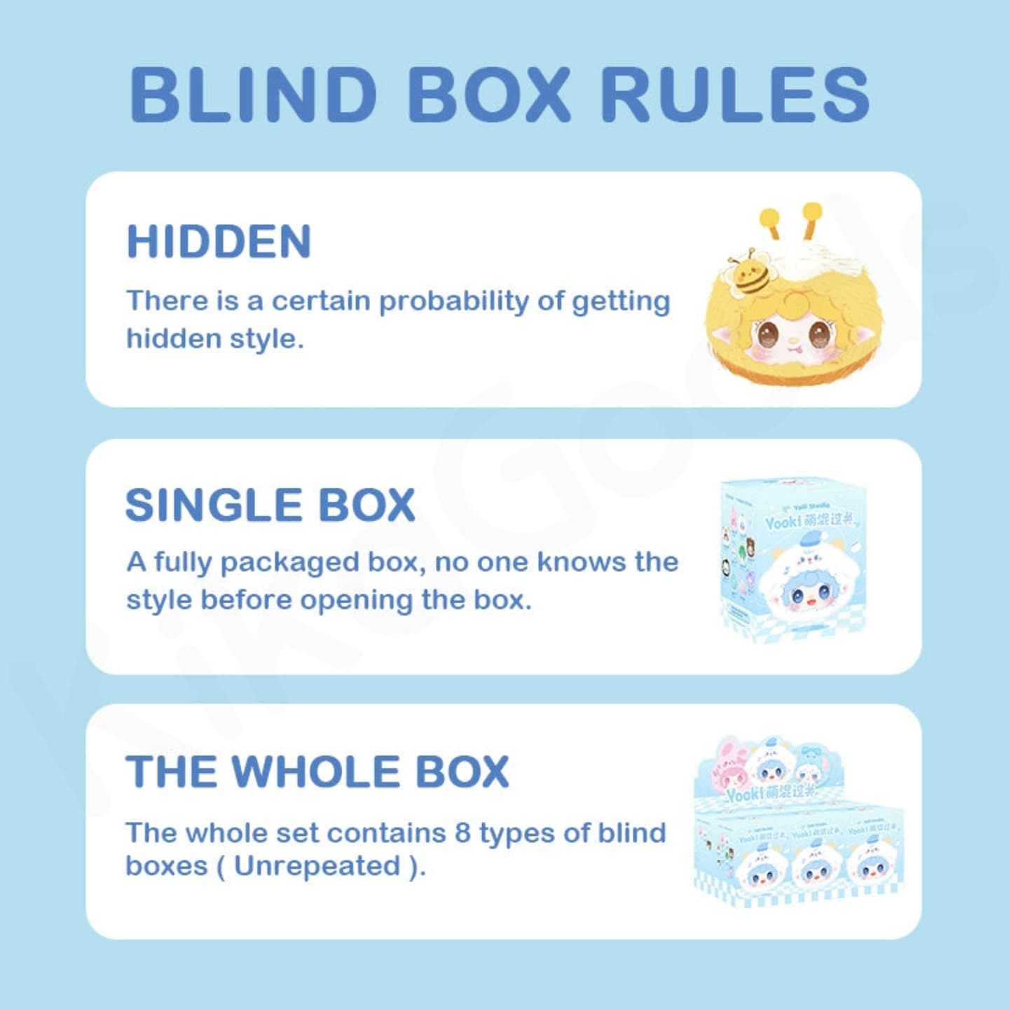 Yalli Studio - YOOKI First Generation Cute Mix Pass Series Plush Blind Box