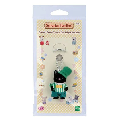 Sylvanian Families - Keychain Emerald Green Tuxedo Cat Baby