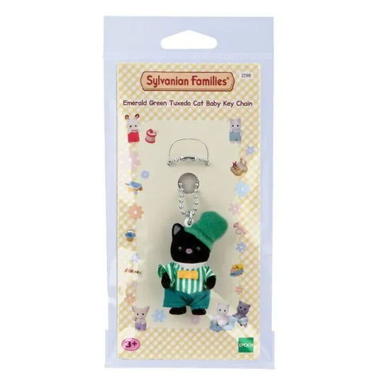 Sylvanian Families - Keychain Emerald Green Tuxedo Cat Baby