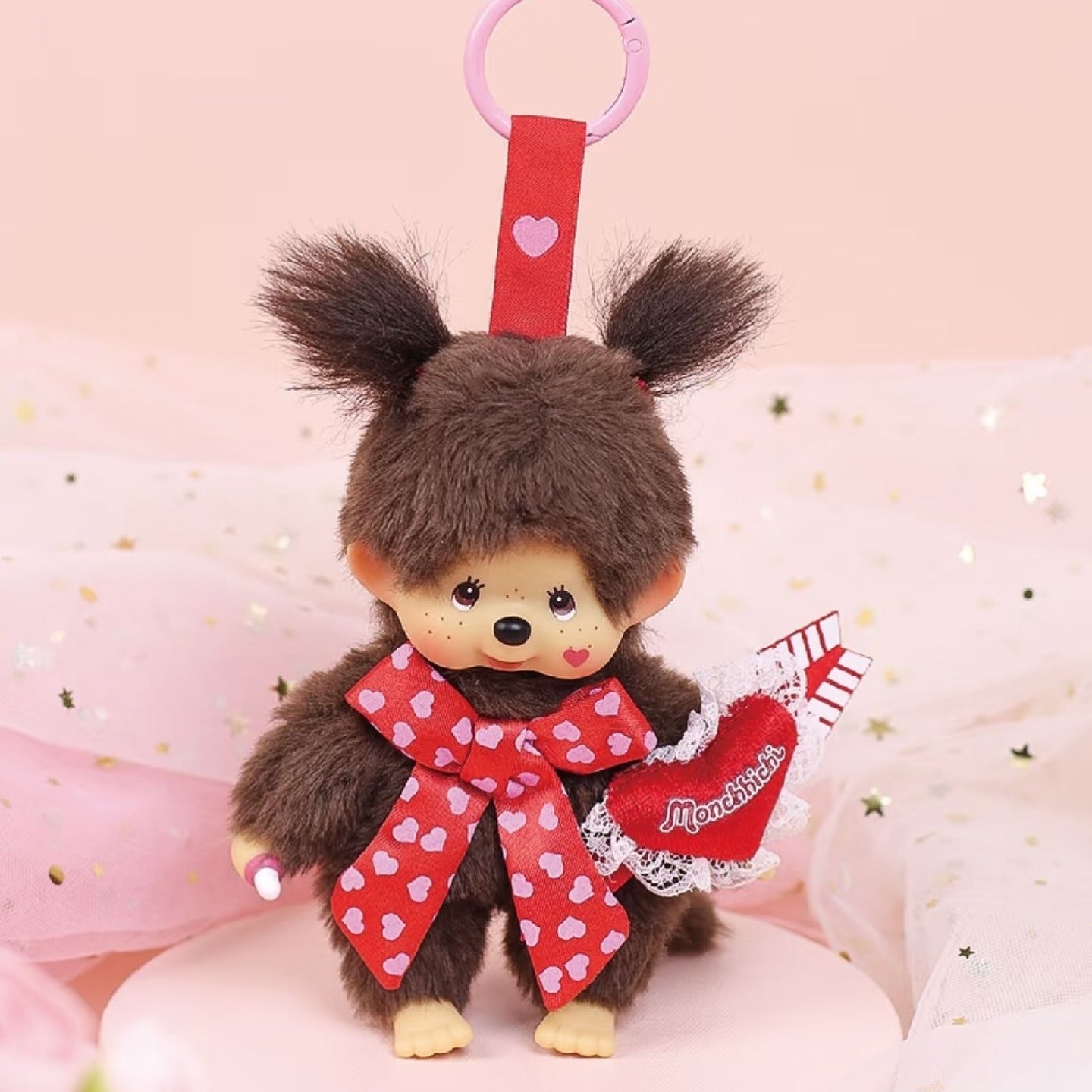 Monchhichi - Heart & Kiss XOXO Girl Keychain