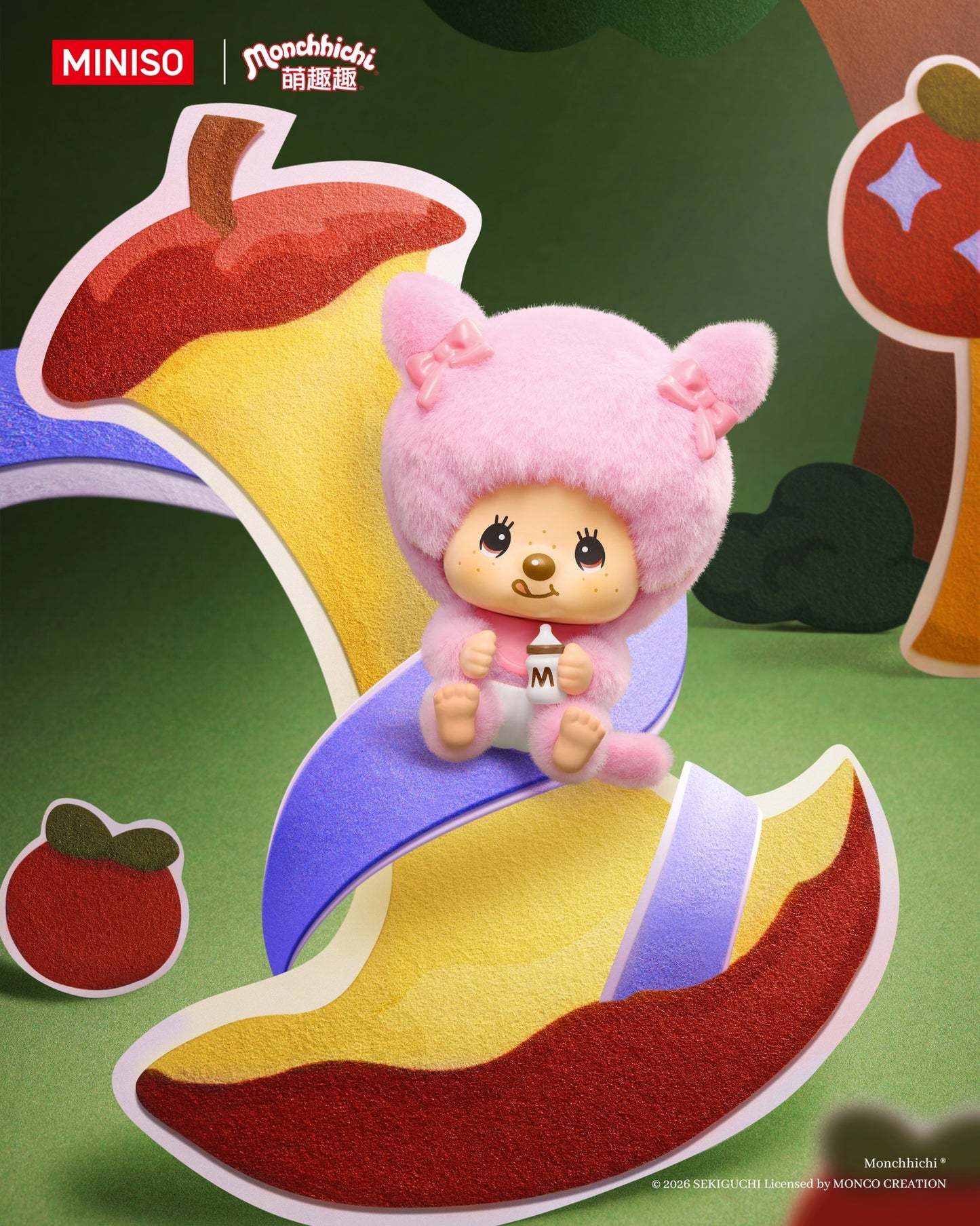 Monchhichi - Mon Mon Farm Series Face-Changing Flocked Pendant Blind Box