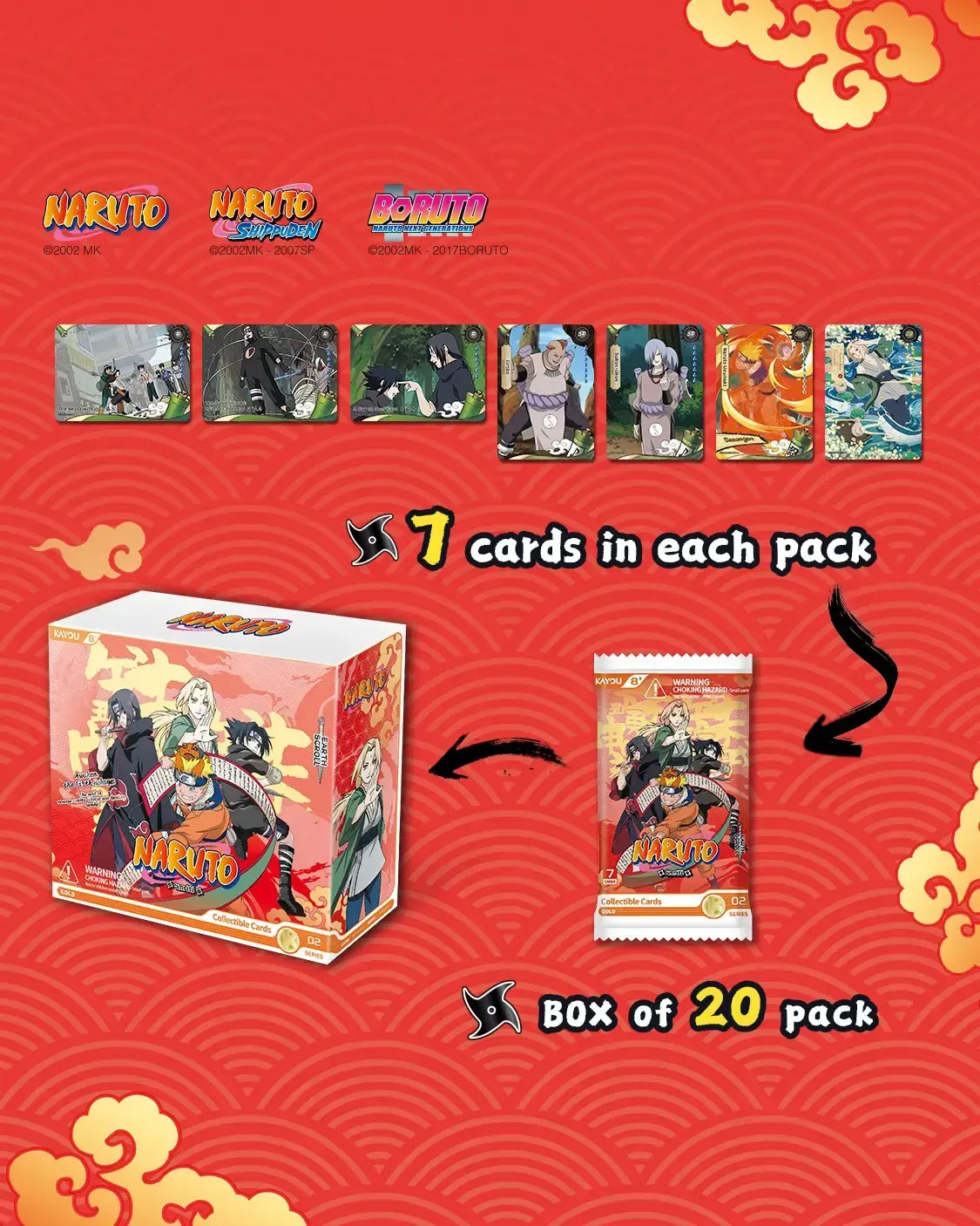 KAYOU - Naruto Smriti Earth Scroll Series 2 Trading Cards Booster Pack