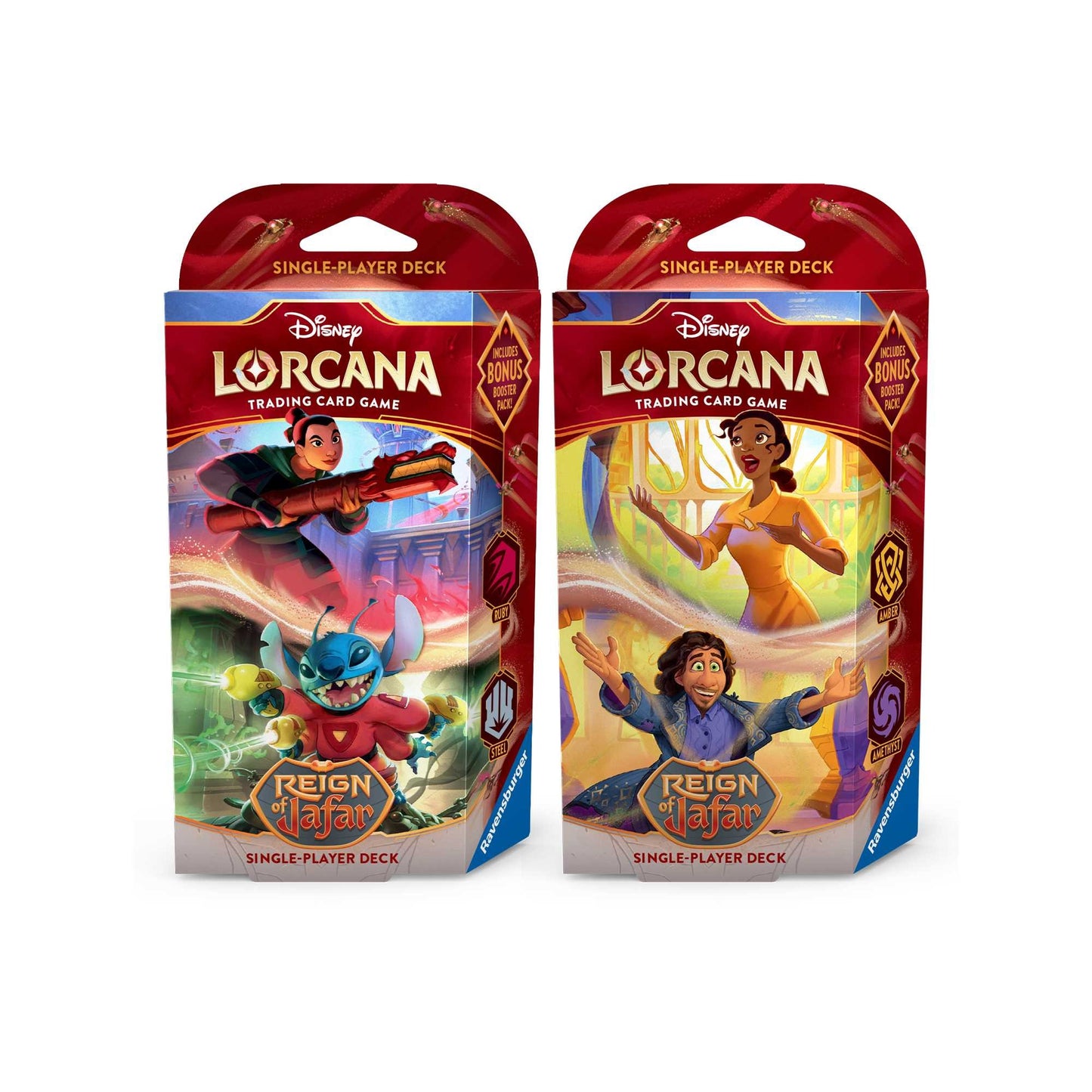Disney Lorcana TCG: S8 Reign of Jafar Single-Player Deck - Ruby & Steel