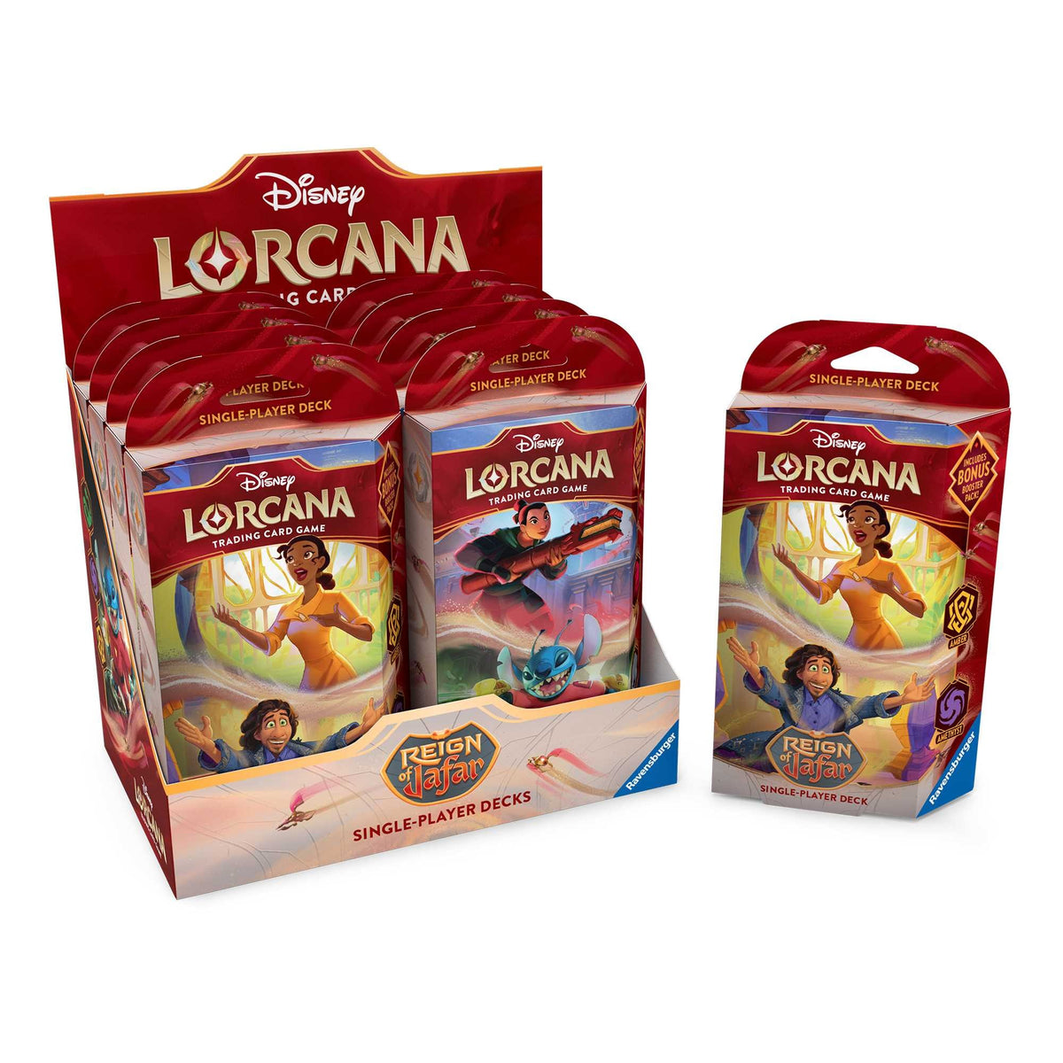 Disney Lorcana TCG: S8 Reign of Jafar Single-Player Deck - Ruby & Steel