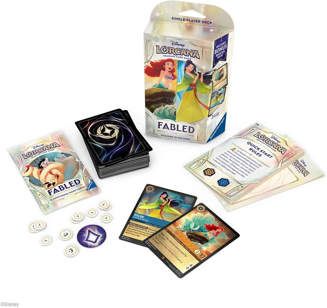 Disney Lorcana TCG: S9 Fabled Single-Player Deck - Amber & Sapphire