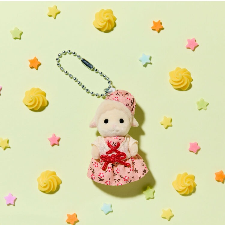 Sylvanian Families - Keychain Baby Sheep Pink Dress