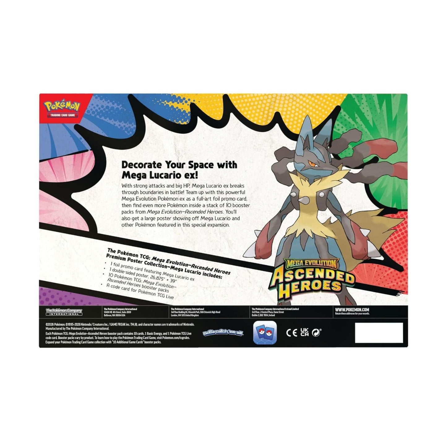 Pokémon TCG: Mega Evolution—Ascended Heroes Premium Poster Collection (Mega Lucario)