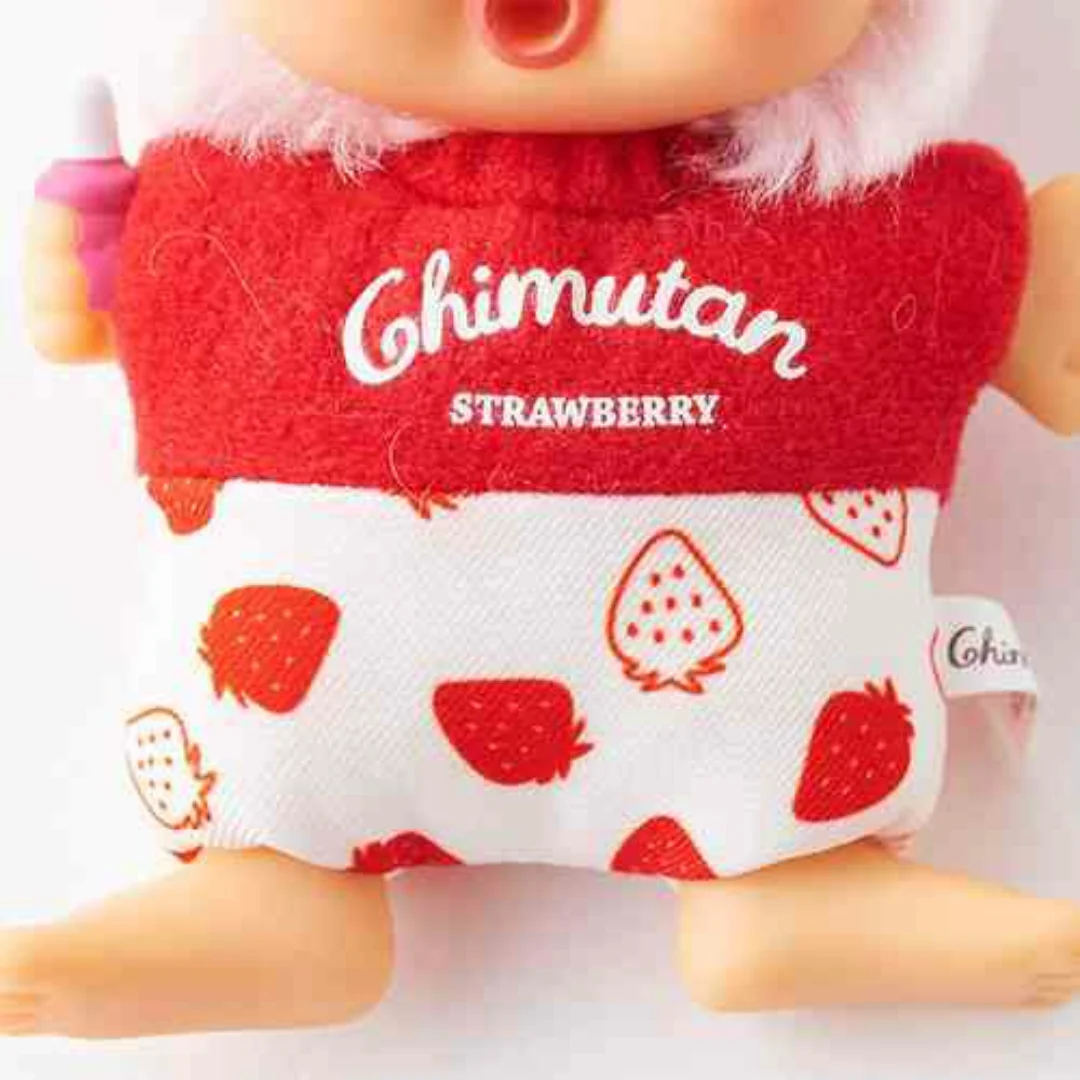 Monchhichi - I love strawberries! Chimutan Flat Keychain