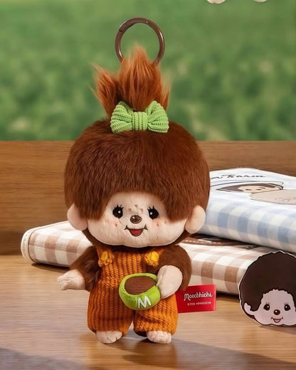 Monchhichi x Miniso - Mon Mon Farm Coffee Mini Plush Charm (Single Ponytail Girl)