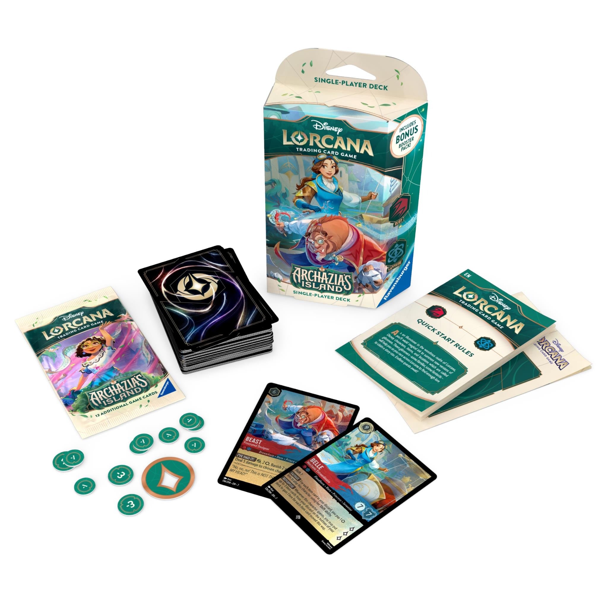Disney Lorcana Archazia's Island Ruby & Sapphire Deck | Belle