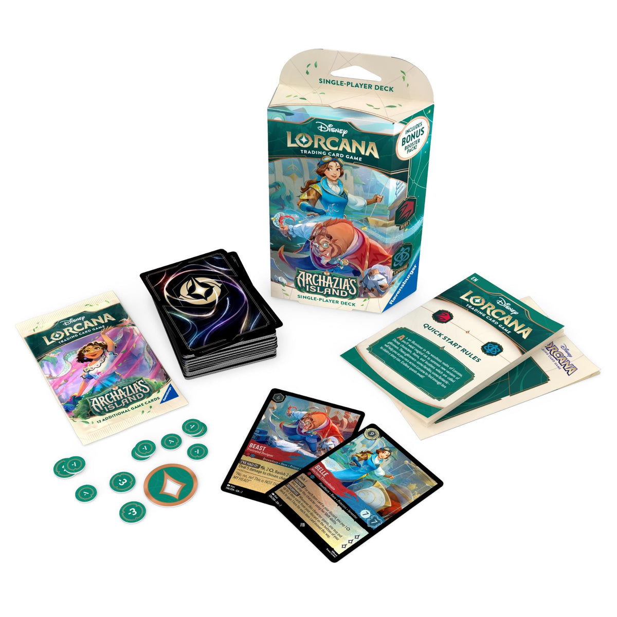 Disney Lorcana TCG: S7 Archazia’s Island Ruby & Sapphire Single-Player Deck - Belle & Beast