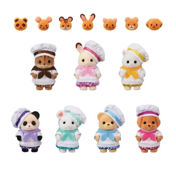 Sylvanian Families - Lively Baby Bakery Chef 7 Doll Figure Set