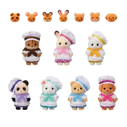 Sylvanian Families - Lively Baby Bakery Chef 7 Doll Figure Set