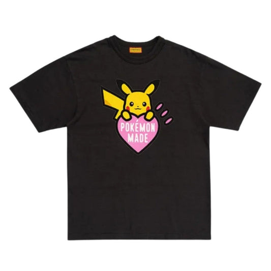 Human Made x Pokemon Graphic Pikachu Harajuku T-shirt Black Pink