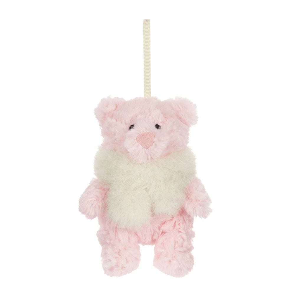 Jellycat Leola Bear Winter Warmer Decoration front view