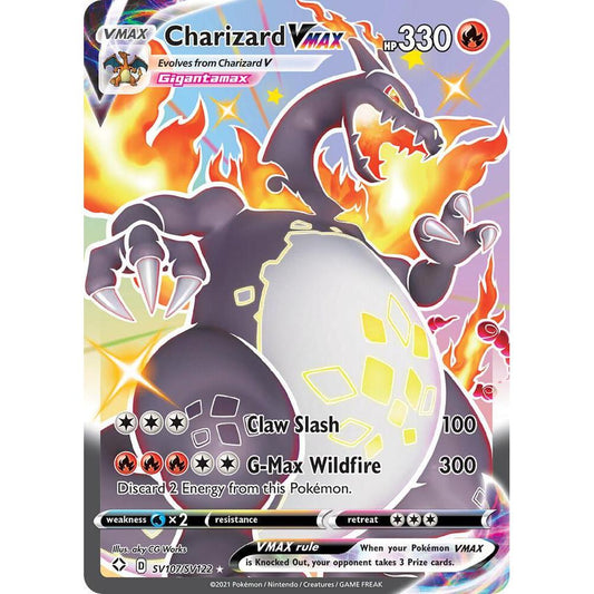 POKEMON Charizard VMAX SV107/SV122 from Shining Fates Shiny Vault Pokémon Trading Card